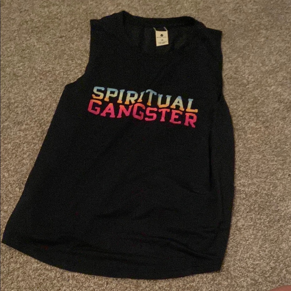 Spiritual Gangster Black Tank Top with Pink Logo